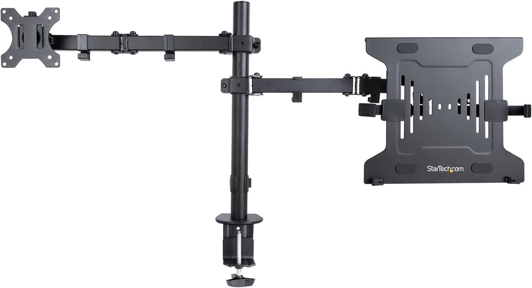 StarTech.com Braccio Monitor da Scrivania con Ripiano VESA Ventilato per Laptop e Display fino a 32"