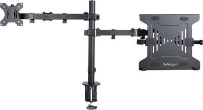 StarTech.com Braccio Monitor da Scrivania con Ripiano VESA Ventilato per Laptop e Display fino a 32"