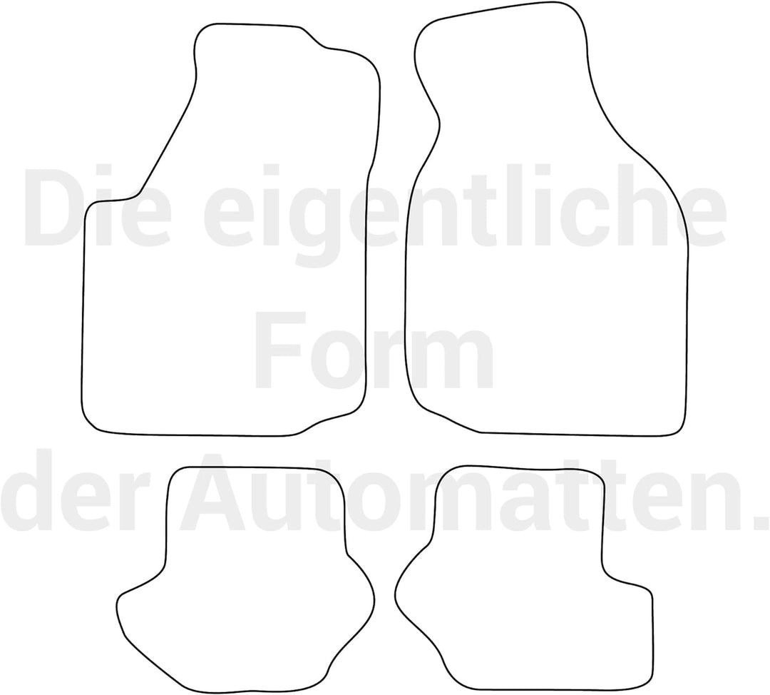 moto-MOLTICO Fussmatten Auto Velours Autoteppiche Schwarz Automatten Set 4-teilig passend für Ford F