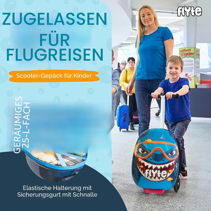 FLYTE Roller-Koffer, Faltbarer Kinderkoffer - Hartschale, Ride On mit Rädern, 2-in-1, 18 Zoll, 25 Li