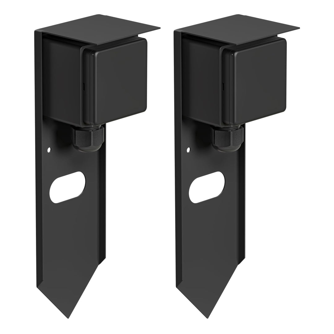 ledscom.de 2 Stück Garten Steckdosensäule PIWI mit Erdspiess für aussen, IP44, 1-fach, Edelstahl, sc