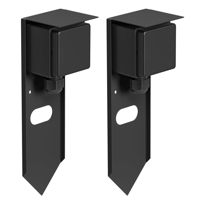 ledscom.de 2 Stück Garten Steckdosensäule PIWI mit Erdspiess für aussen, IP44, 1-fach, Edelstahl, sc