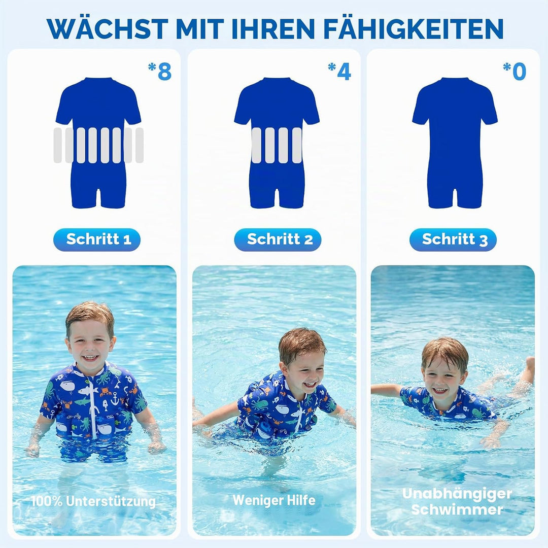 Badeanzug Baby Mädchen Jungen mit Floatation Kleinkind Schwimmtraining Hilfe Schwimmende Badeanzug E
