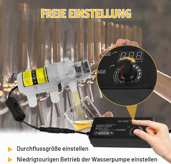 CISSIYOG Elektrische Wasserpumpe,Membranpumpe,Haushalt Bierpumpe,Selbstansaugende Membranpumpe in Le