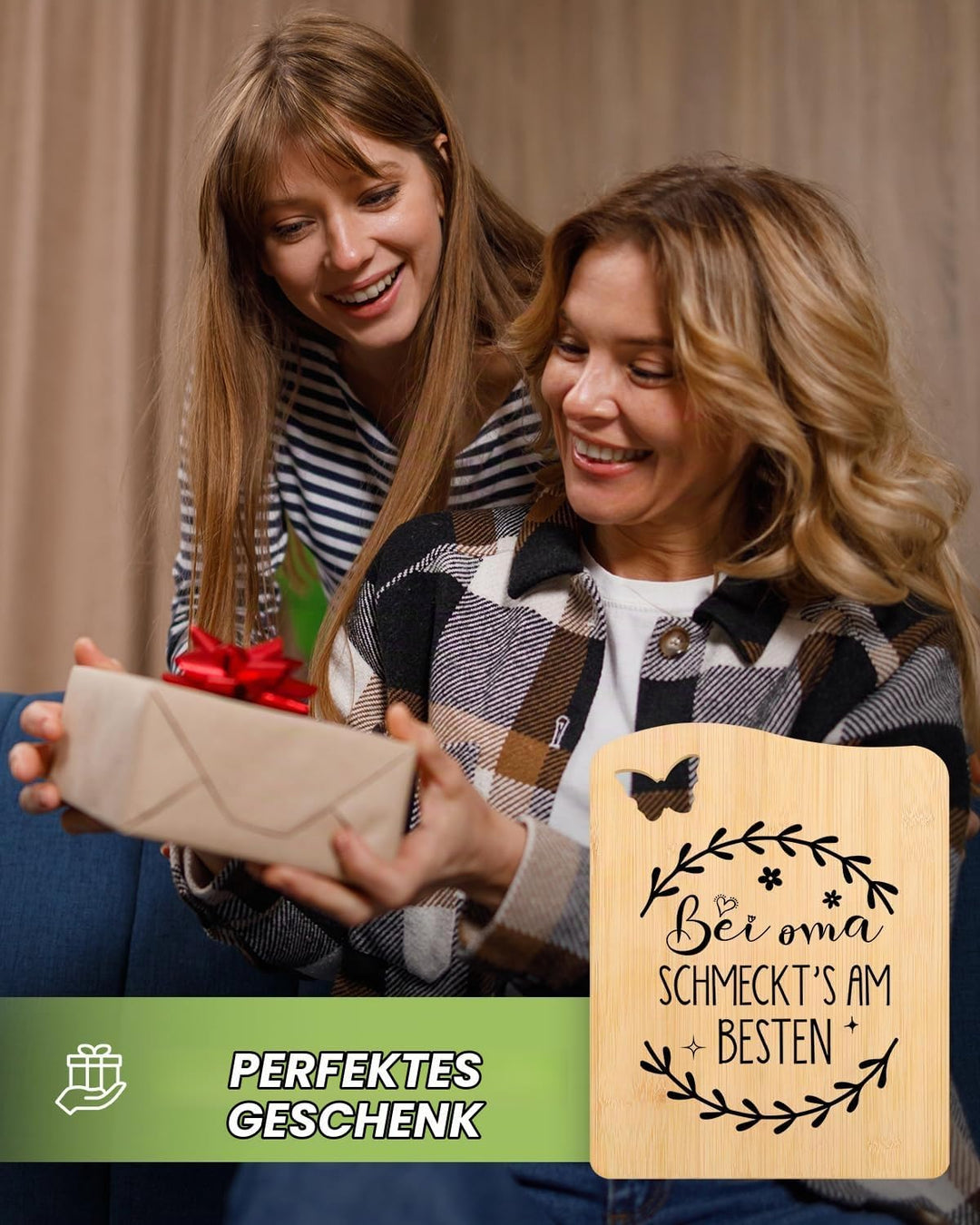 Geschenk für Oma, Oma Geschenk Geburtstag, UV Bedrucktes Bambus Schneidebrett, Geburtstagsgeschenke