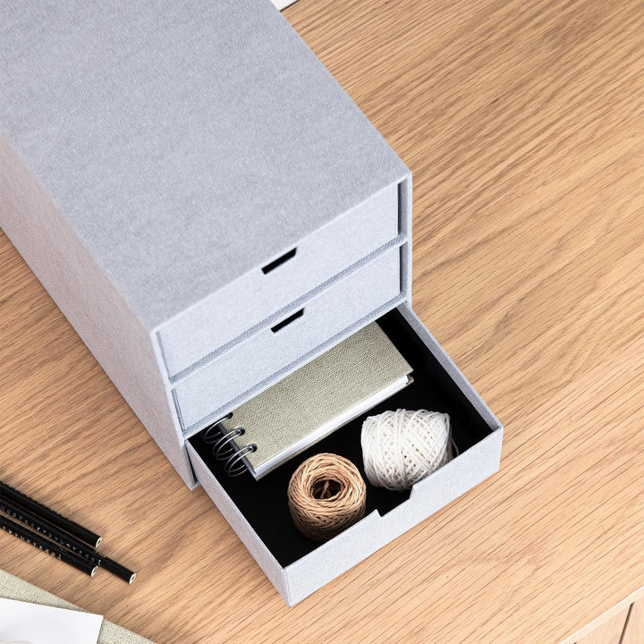 BIGSO INGRID Schubladenbox für Dokumente und Bürobedarf – Schreibtisch Organizer mit 3 Schubladen –