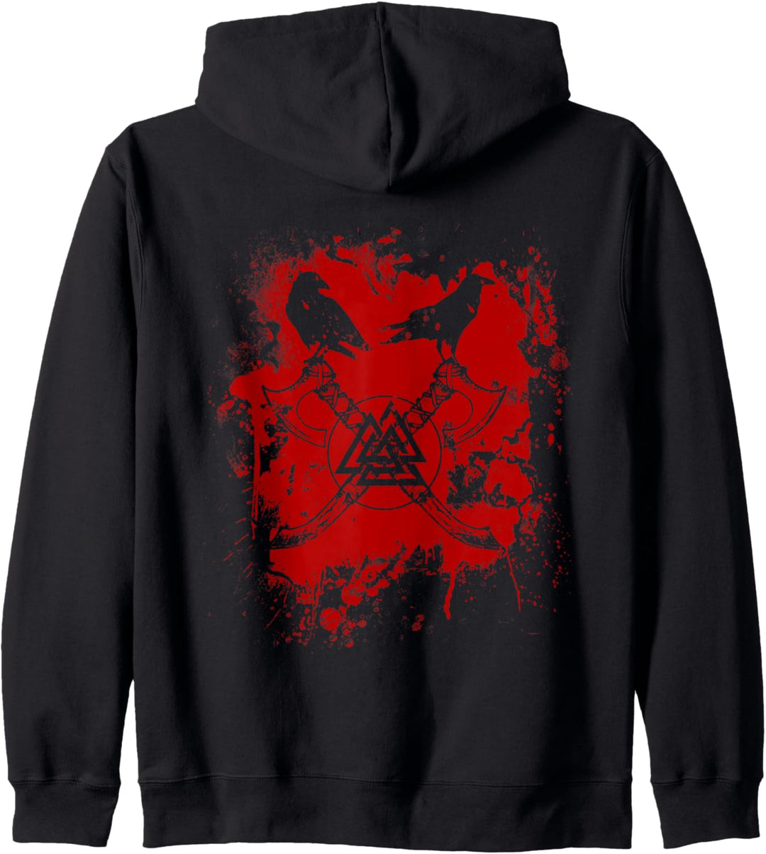 Wikinger Symbol Valknut, Wotansknoten, Odins Raben Kapuzenjacke