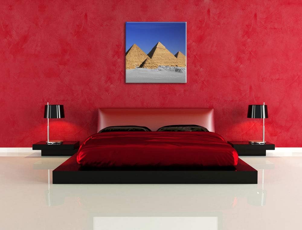 Pixxprint schöne Pyramiden von Gizeh als Leinwandbild/Grösse: 70x70 cm/Wandbild/Kunstdruck/fertig be