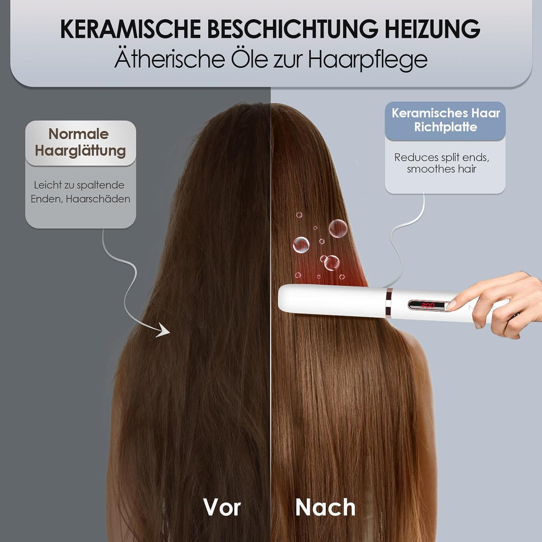 NOVUS Glätteisen und Lockenstab 2 in 1: Schnelles Aufheizen Dual Voltage Haarglätter für Mit Auto Sh