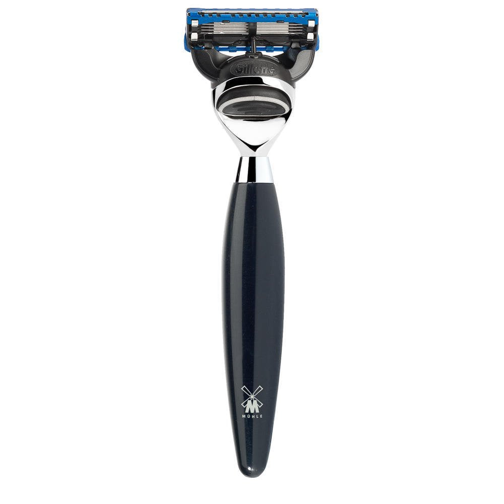 MÜHLE Nassrasierer - Kosmo Serie - kompatibel mit Gillette-Klingen - Edelharz schwarz, Edelharz schw