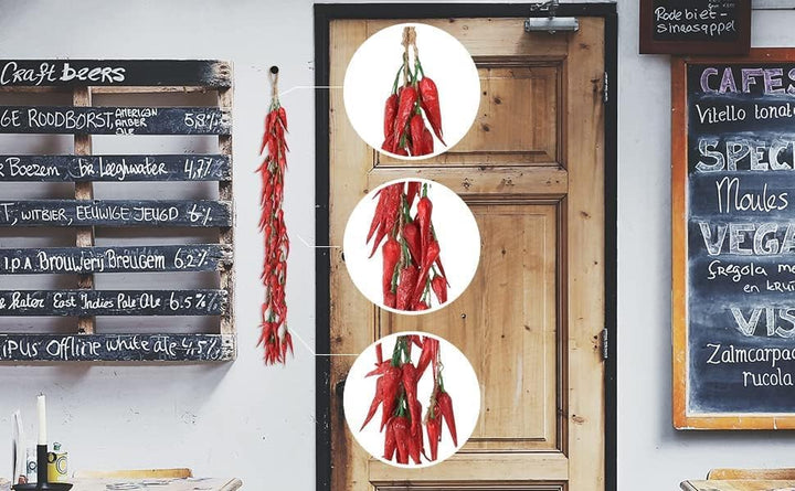 5er-Pack künstliche, lebensechte Gemüse-Simulation, künstlicher Knoblauch, rote Chilischote, künstli