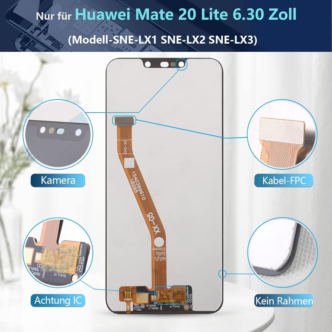 RongZy Display für Huawei Mate 20 Lite LCD Bildschirmersatz Digitizer Touchscreen Montiert Ersatz mi