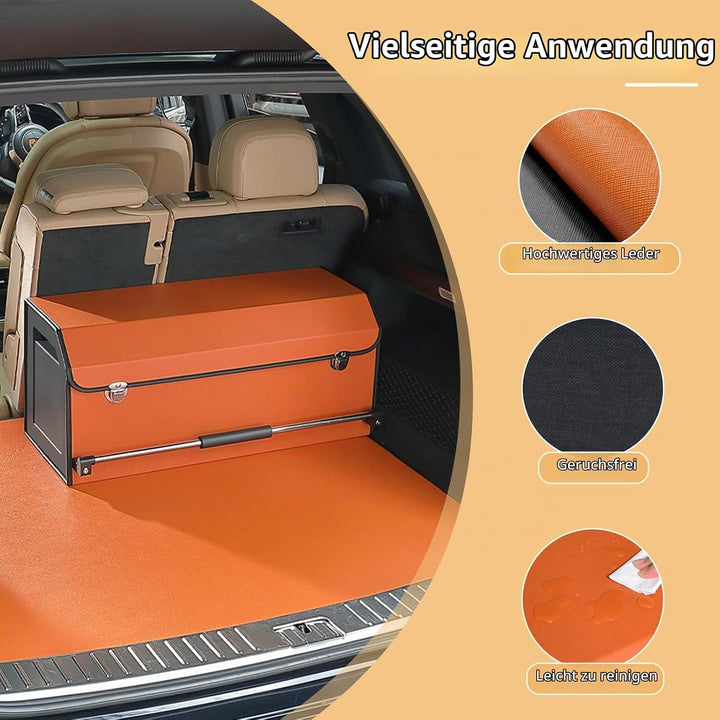 Auto Kofferraum Organizer mit Deckel und Stabiler Push-Pull-Griff, 60L Grosse Faltbare Fahrzeug Stor