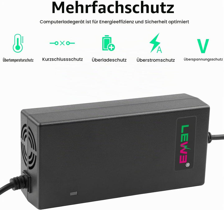 Labtec 54,6V 48V 2A Ladegerät Ladekabel für 48V 2A 13S Li-on Akkus E-Bike Elektrofahrrad Pedelec Hov