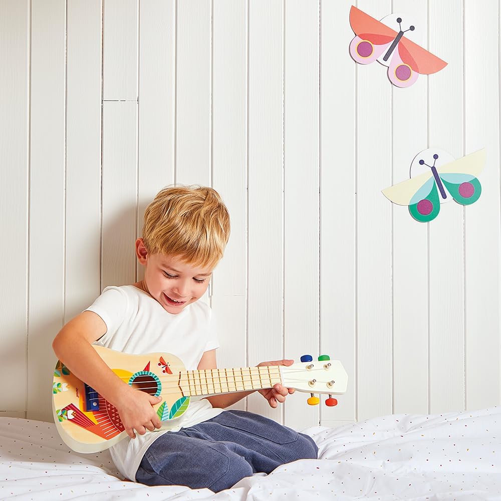 Janod - Gioia Ukulele aus Holz - Musikinstrument für Kinder - Rollenspiel und Musikalische Früherzie