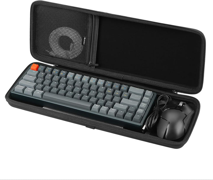 Linkidea Hartschalen-Reise-Tastatur-Hülle für kompakte 60 % Tastatur und Maus, 61 Tasten, schützende