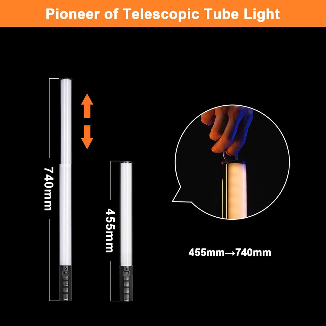 SIRUI RGB Videoleuchte, 2500K-8000K LED Telescopic Handheld Fotografie Licht, Beleuchtung, Lichtfarb