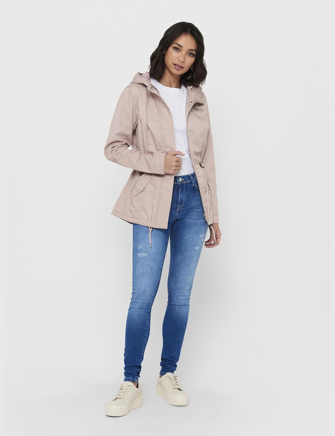ONLY Female Jacke Leinen Parka, XS Adobe Rose