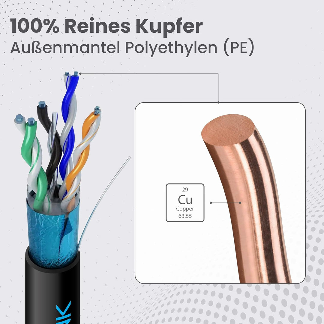 Extralink 305m CAT5e Netzwerkkabel Outdoor LAN Kabel Verlegekabel Ethernet Installationskabel – 100%