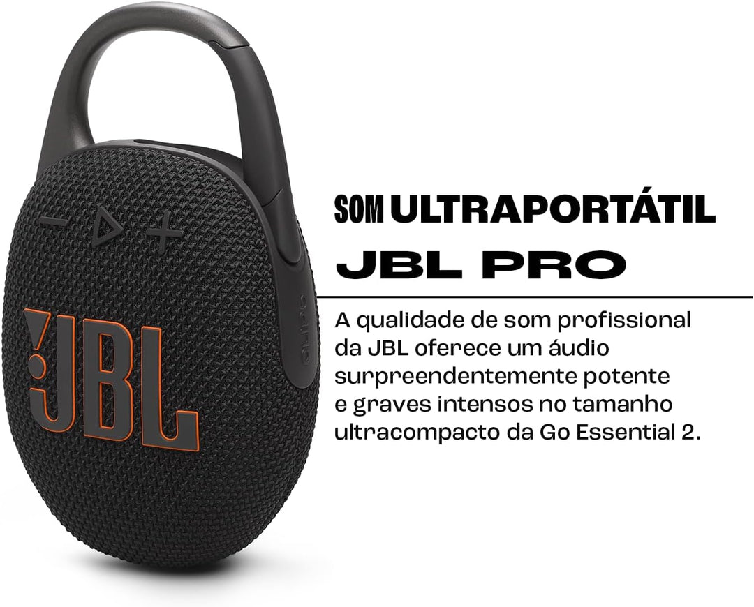 JBL Clip 5 in Black - Portable Bluetooth Speaker Box Pro Sound, Deep Bass and Playtime Boost Functio