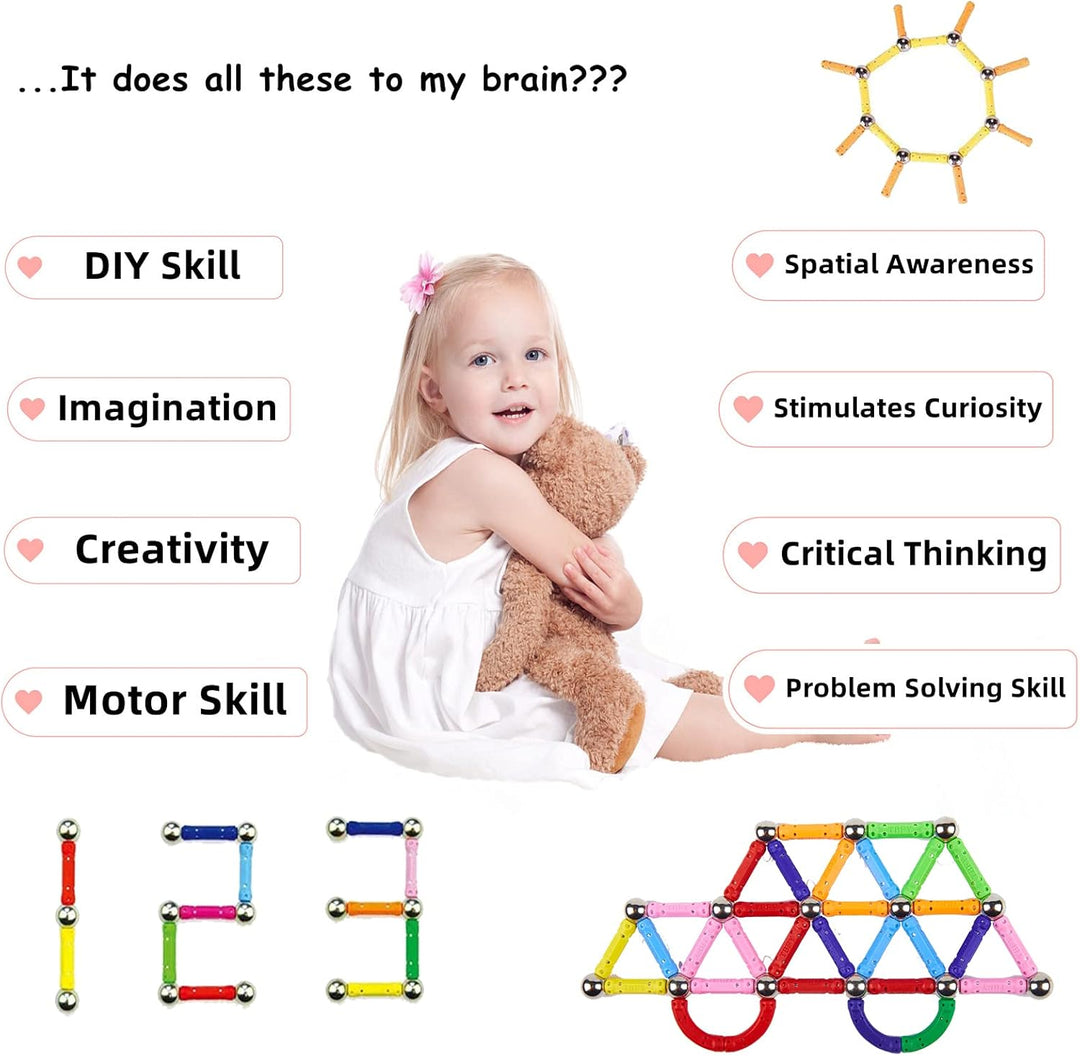 morkka 136 Stücke Puzzle Magnetische Bausteine Spielzeug Magnet BAU Bauen Kit Montessori Bildung Spi