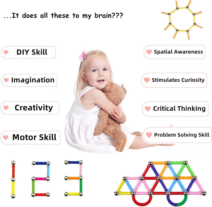 morkka 136 Stücke Puzzle Magnetische Bausteine Spielzeug Magnet BAU Bauen Kit Montessori Bildung Spi