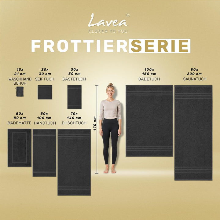Lavea 4er Set Handtuch 50x100cm, Frottierserie Elena, Lindgrün 4 x 50 x 100 cm Lindgrün, 4 x 50 x 10