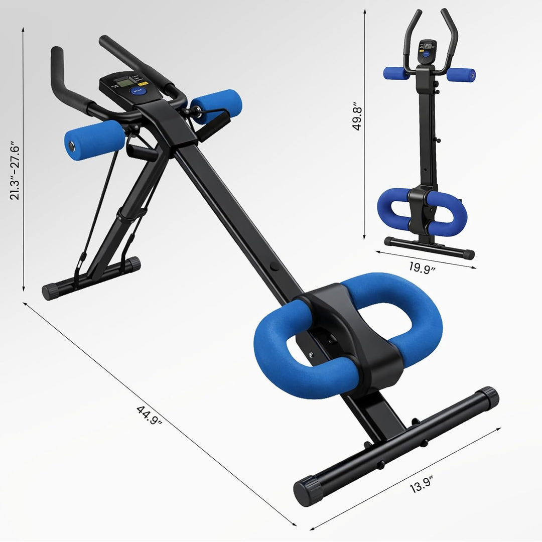 Ab Trainer Abdominal Muscle Machine Adjustable for Home Gym, Foldable And Space-Saving, Quiet Wheels