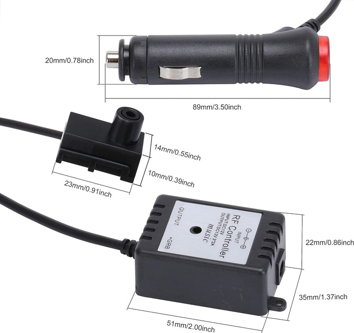 TABEN Auto-Umgebungsbeleuchtungs-Kit, 4 in 1 mit 5m Glasfaser Mehrfarbige Fussraum Atmosphäre Licht