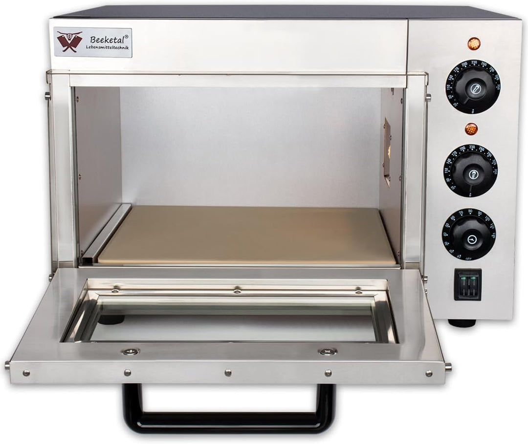 Beeketal 'BPO35-1' Profi Pizzaofen mit 355x340 mm Schamottstein Backfläche und extra hoher Kammer, G