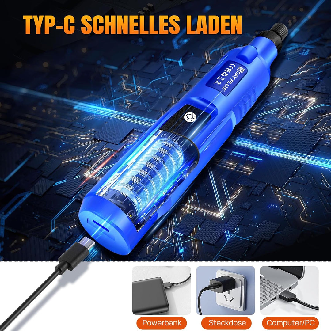 Gravierstift Mini Cordless Rotary Tool,Power Rotary Tool Kit mit 80 Zubehörteilen&5-Geschwindigkeite