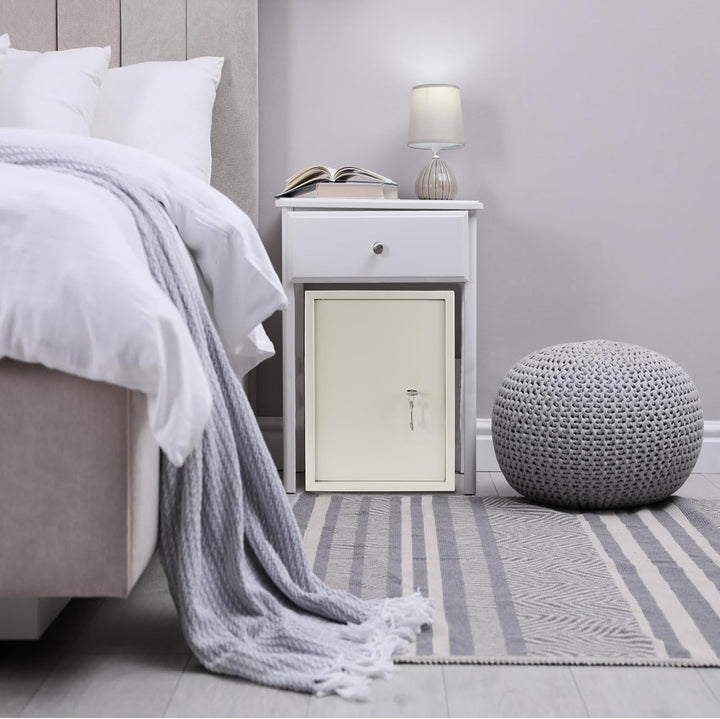 LZQ Tresor Möbeltresor mit Doppelbartschloss, Tresor Safe mit Schlüssel-Schloss, Wandtresor Wandsafe