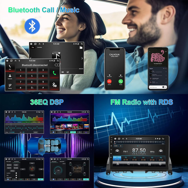 Hodozzy 8 Core Autoradio 4G+64G für Mercedes-Benz C-Klasse W204 S204 2007-2010 Android 9 Zoll IPS Bi
