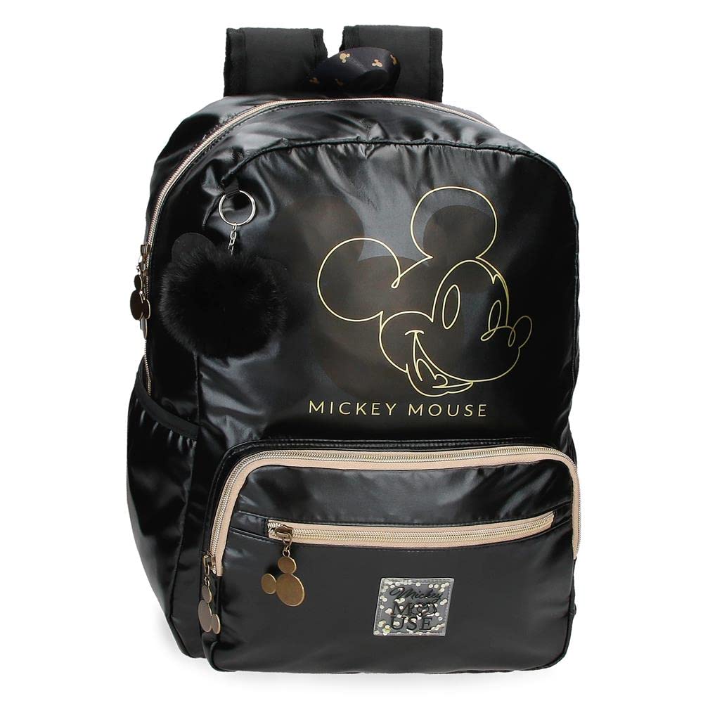 Disney Mickey Outline Schulrucksack für Laptop, 32 x 42 x 15 cm, Polyester, 20,16 L, Schwarz, Schulr