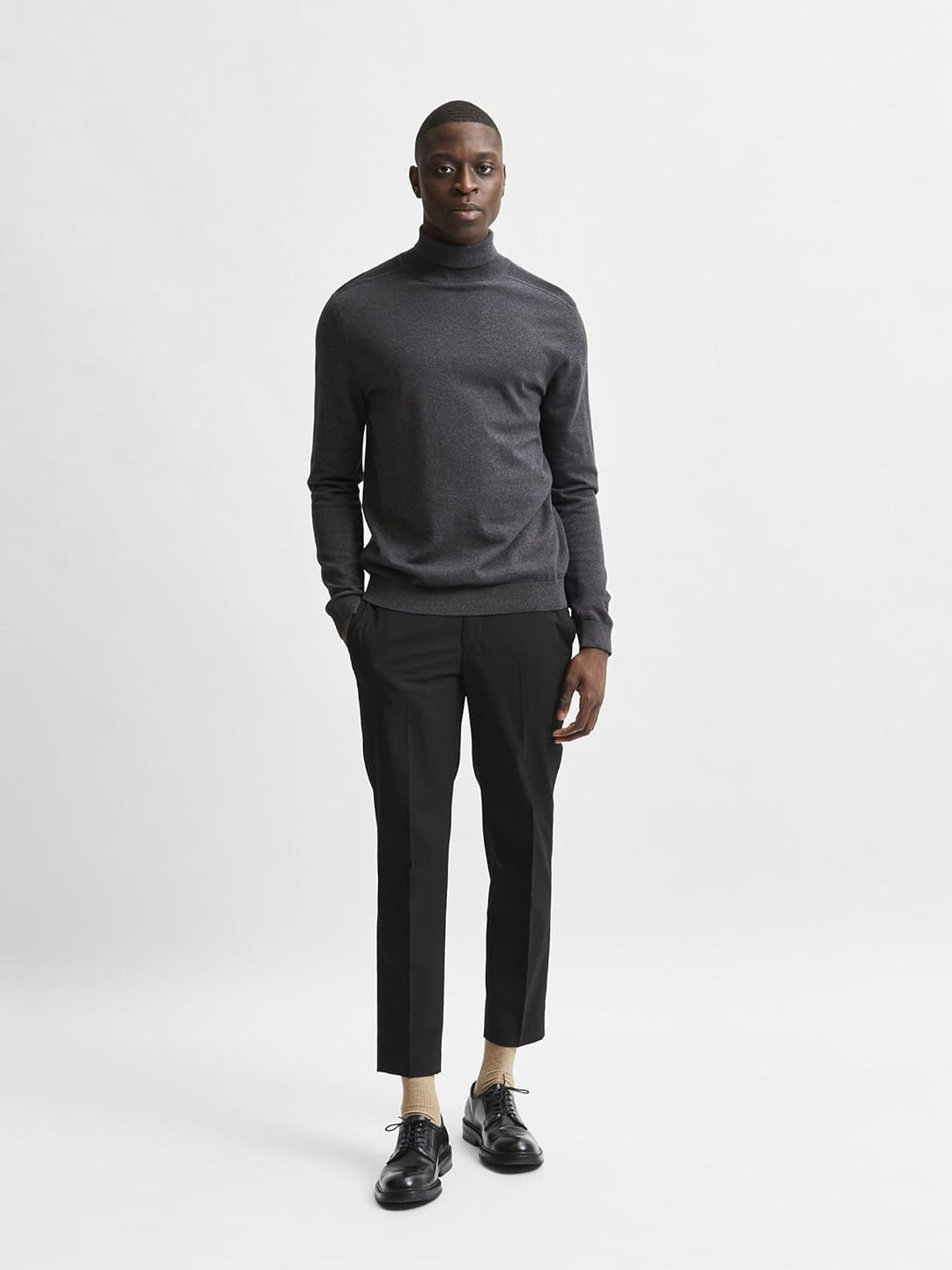 SELECTED HOMME Male Pullover Langarm Rollkragen S Antracit, S Antracit