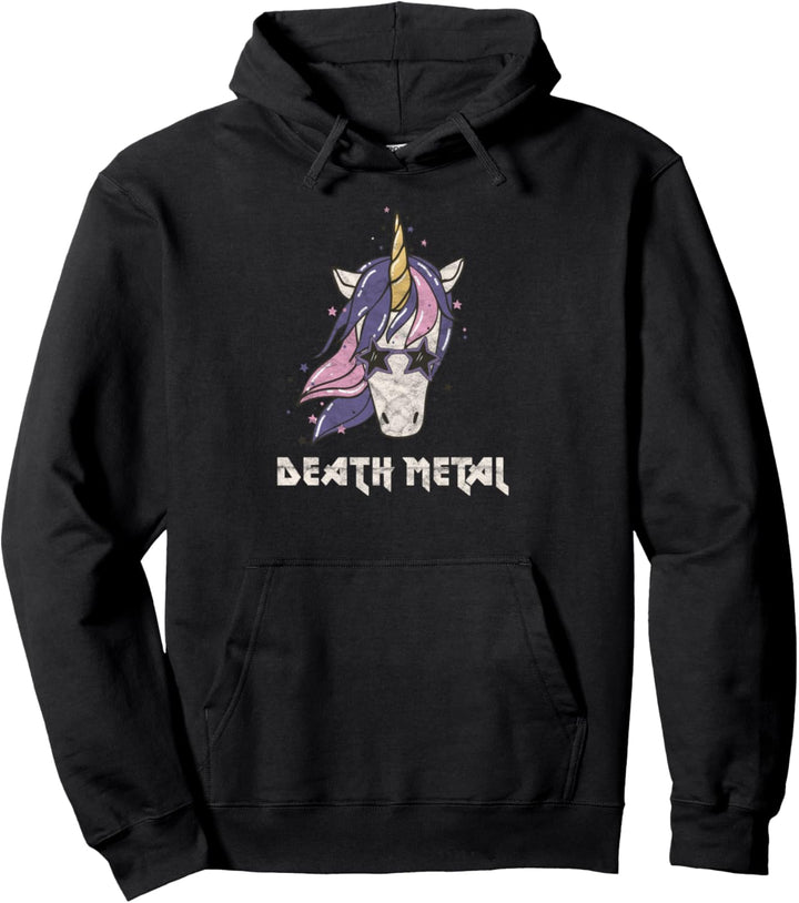 Lustiges Heavy Metal Einhorn Süsses Death Metal Unicorn Pullover Hoodie