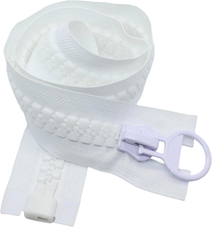 MebuZip 75 cm #20 Riesig Reissverschluss 14mm Super Gross Teilbar für Zelte Nähen Mäntel (Weisse) 75