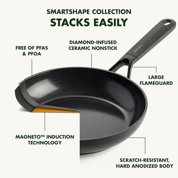 GreenPan SmartShape Gesunde 28 cm Keramik Antihaft Bratpfanne, PFAS-frei, Induktionsgeeignet, Backof