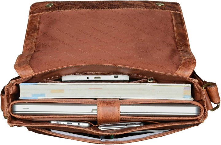 STILORD 'Davis' Messenger Bag Leder 13 Zoll Laptop Tasche Vintage Umhängetasche Schultertasche für U