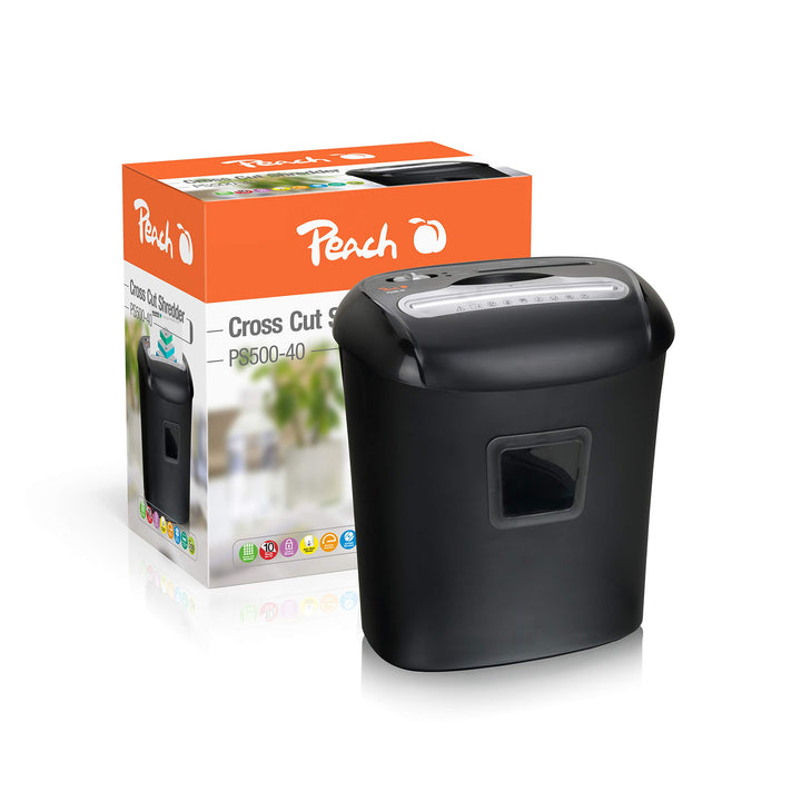 Peach Partikelschnitt Aktenvernichter inkl. 12x Öl Papier - 10 Blatt - 21 Liter - 5 x 16 mm Partikel