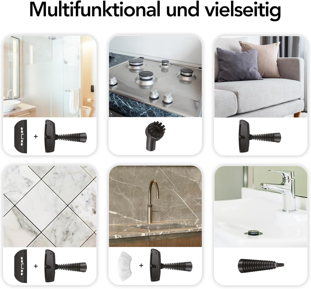 Brixy Dampfreiniger - Handdampfreiniger - Fleckenreiniger - Boden, Badezimmer, Küche - Teppichreinig