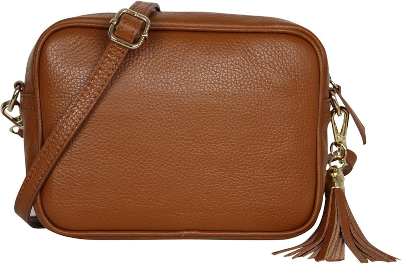 AmbraModa GLX8 - Damen Handtasche Umhängetasche Schultertasche Handytasche aus genarbtem Rindsleder