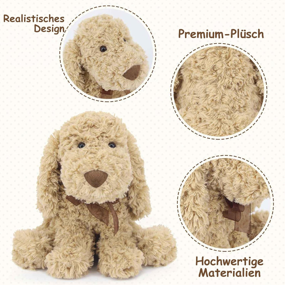 WEIGEDU Goldendoodle Plüschtier Hund Kuscheltier 30 cm, Goldendoodle