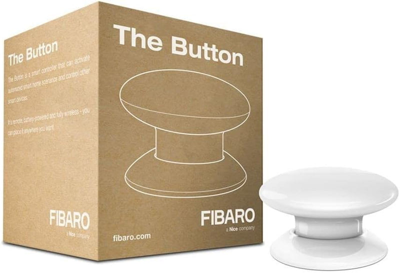 FIBARO The Button White / Z-Wave Plus Drahtlose Tragbare Schalt-Knopf, Weiss, FGPB-101-1, Weiss