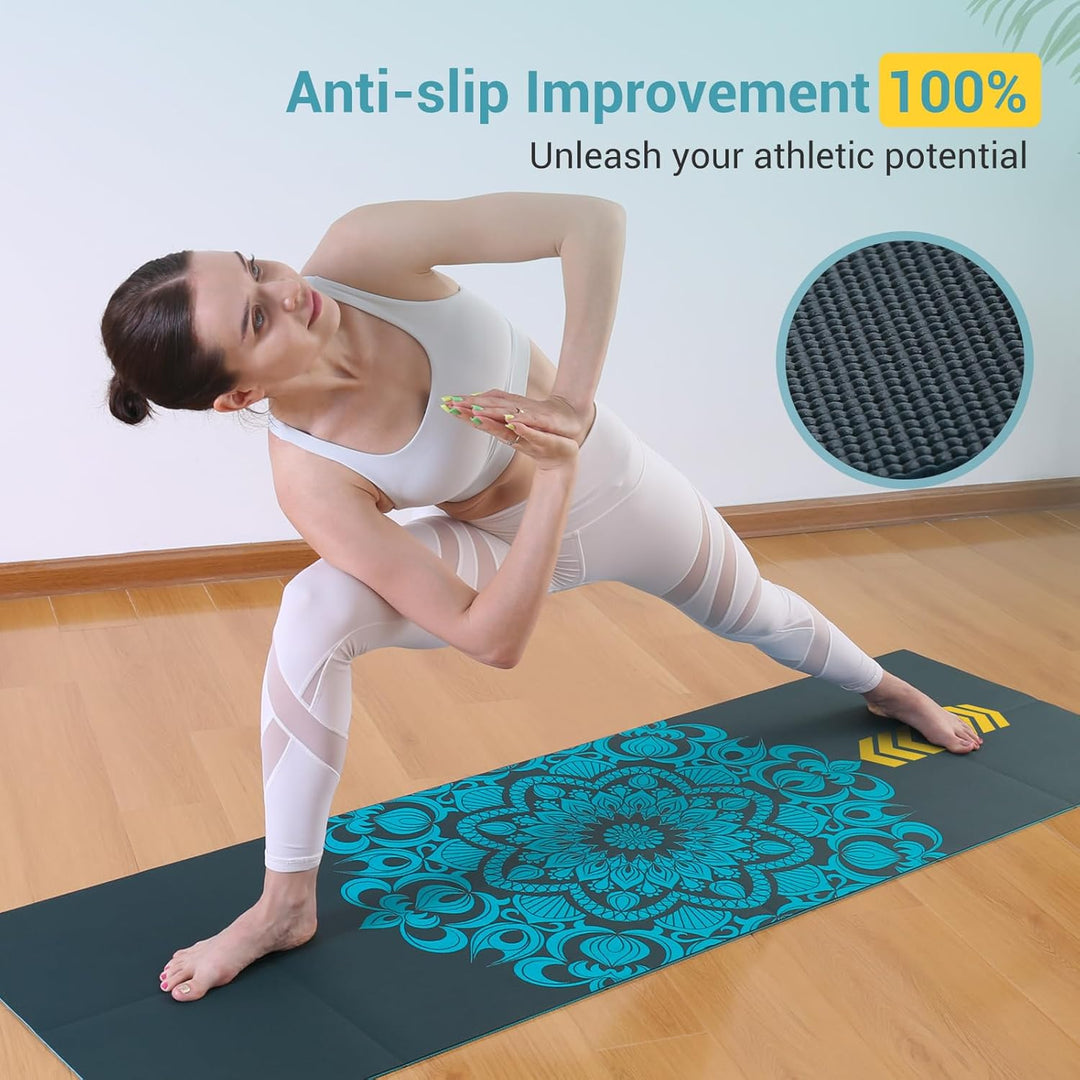 Avoalre Yogamatte 183X61CM, Faltbare Gymnastikmatte mit Tasche, 5MM Trainingsmatte 2KG Tragbare Yoga