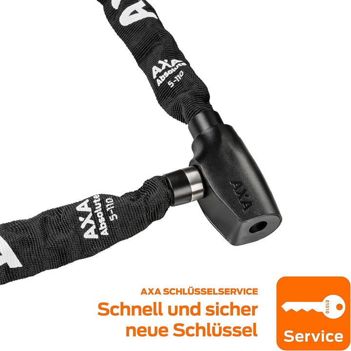 AXA Absolute 5-110 Kettenschloss – Länge 110 cm – Sicherheitsstufe 7 – Stahlglieder 5 mm – Hohe Sich