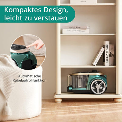Eureka Apollo beutelloser Staubsauger, leichter Zylinderstaubsauger mit Single Cyclone System, 800W