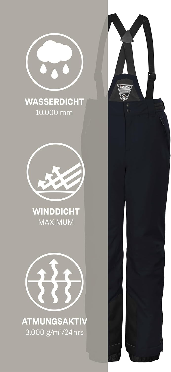 Killtec Mädchen Funktionshose/Skihose mit abzippbaren Latz, Schneefang und Kantenschutz Ksw 77 Grls