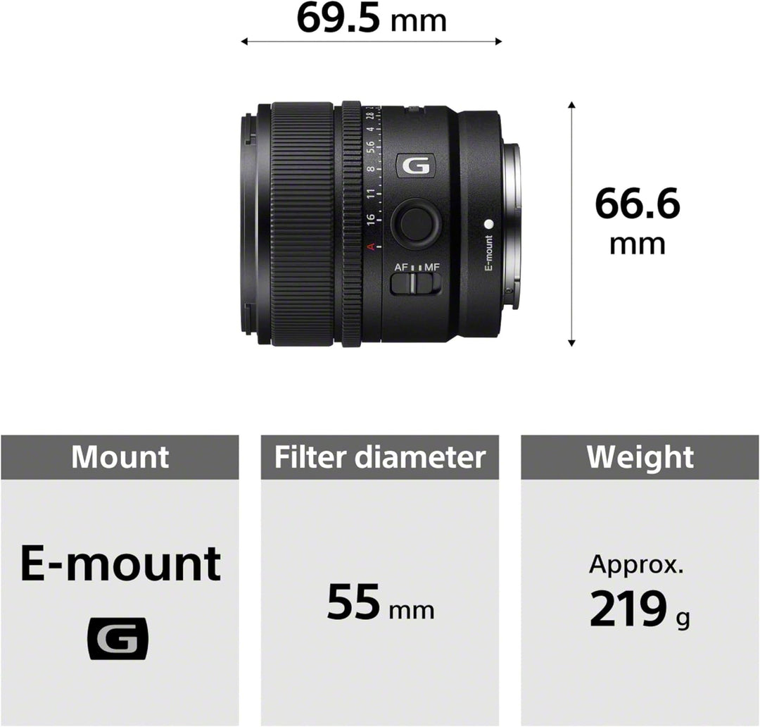 Sony E 15 mm F1.4 G | APS-C-Weitwinkel-Objektiv mit Festbrennweite (SEL15F14G) Single, Single