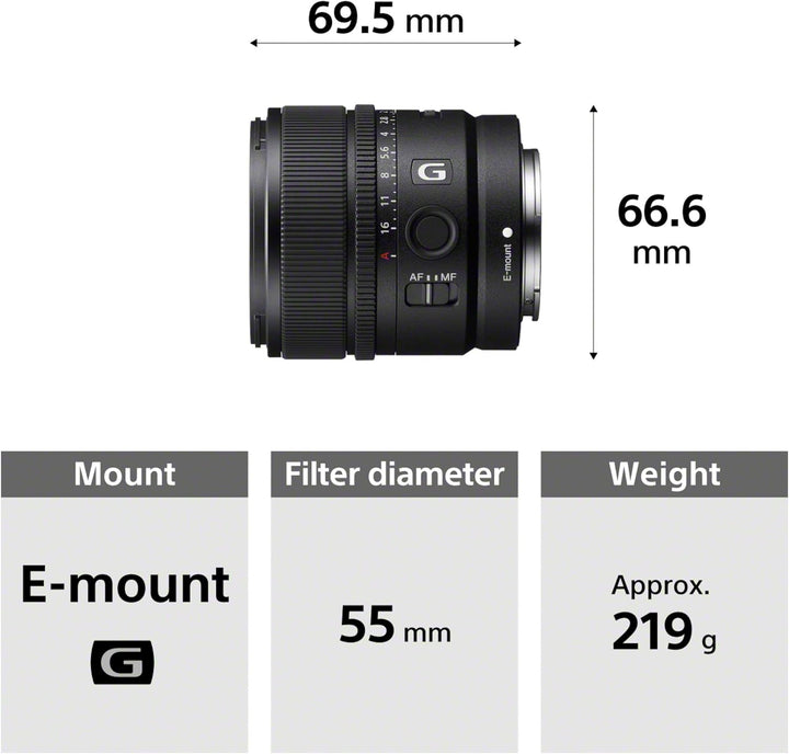 Sony E 15 mm F1.4 G | APS-C-Weitwinkel-Objektiv mit Festbrennweite (SEL15F14G) Single, Single